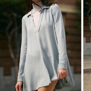 Free People Light Blue Long Sleeve Dress